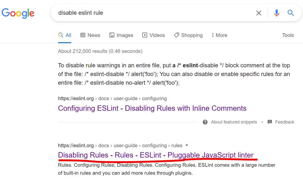 특정 ESLint rule 비활성화 하기