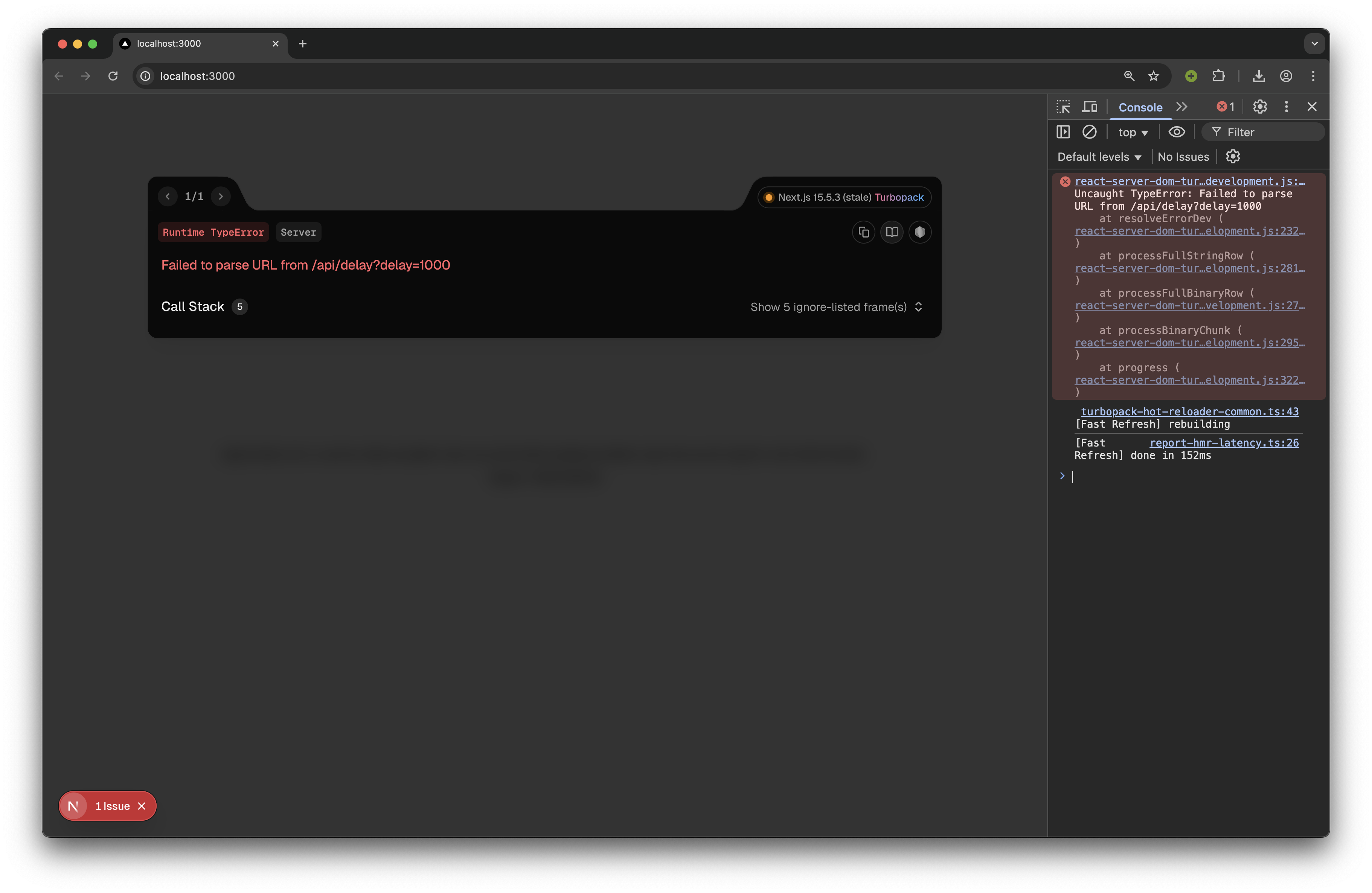 Failed to parse URL from /api/delay?delay=1000