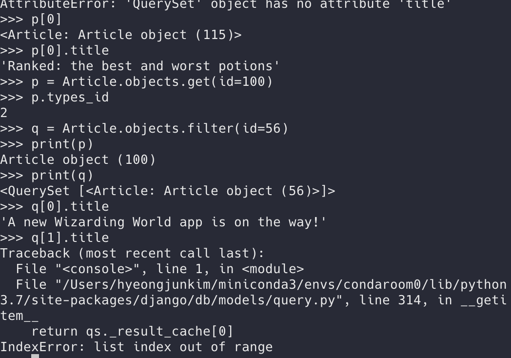 Difference btw QuerySet n an Object