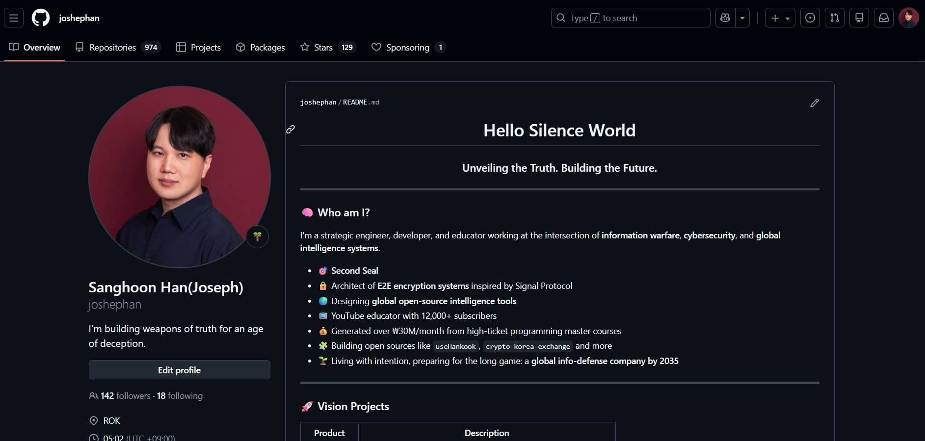 자신의 프로필 화면