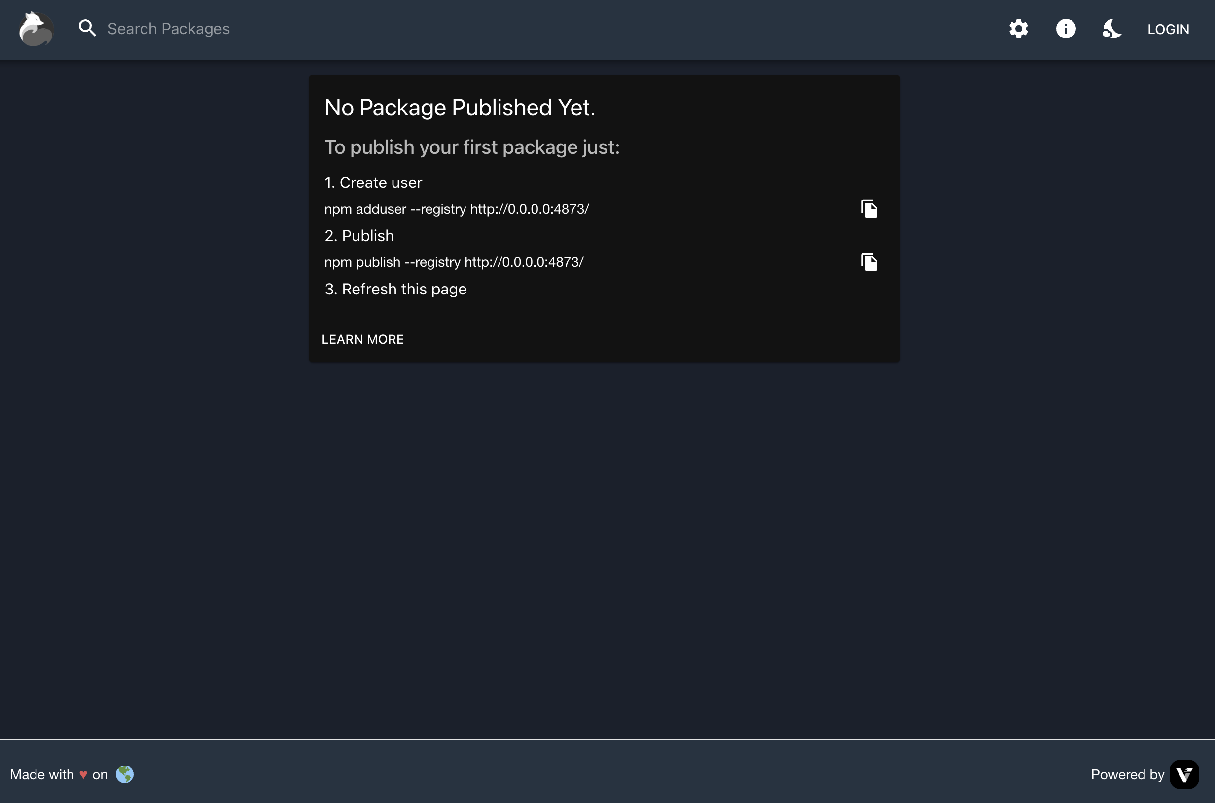 verdaccio ui