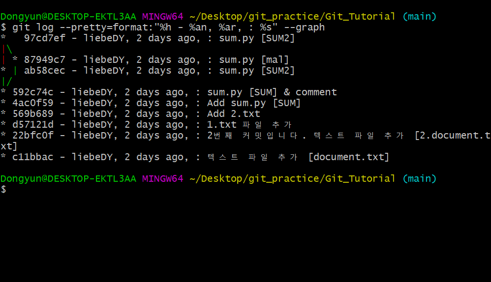Git / Github #9 Git log 사용법 정리