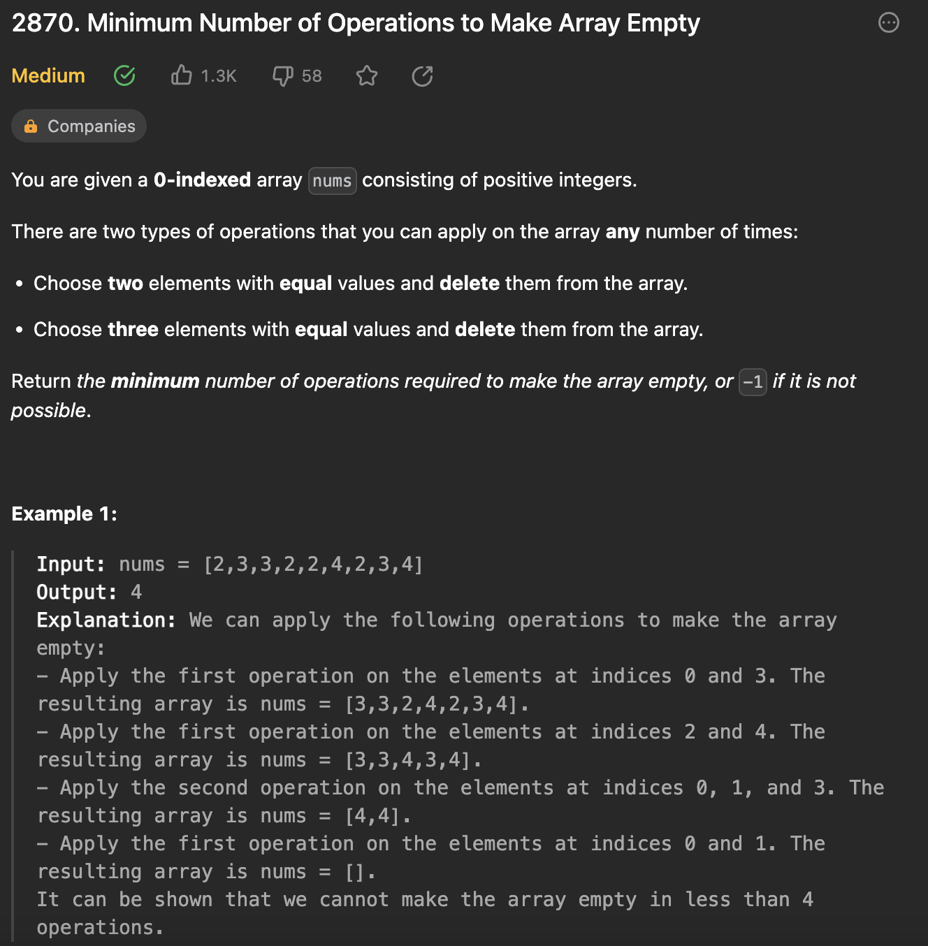 2024 Day4 2870 Minimum Number Of Operations To Make Array Empty   Image 