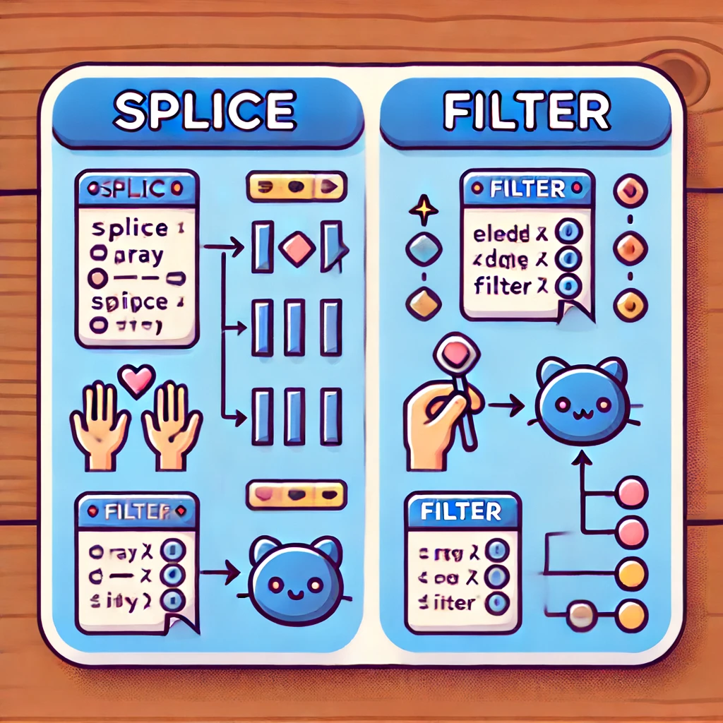 자바스크립트의 splice, filter 차이