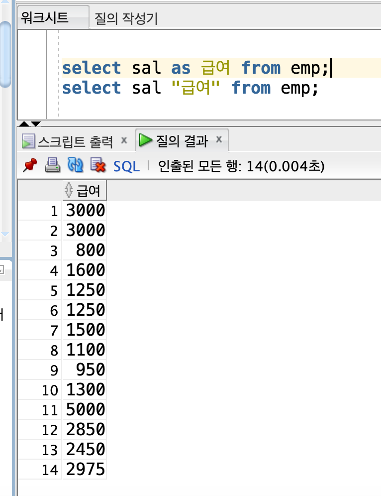 SQL - 1 select문 사용하기