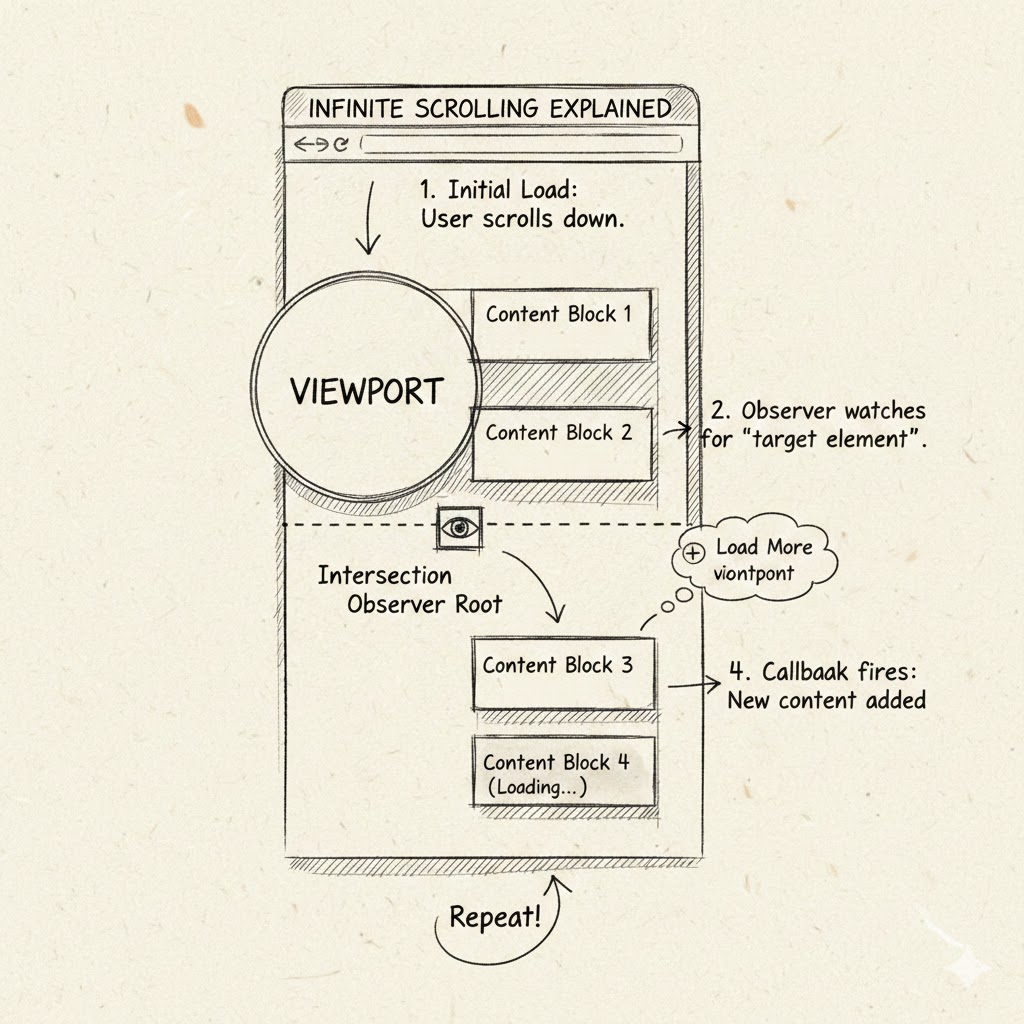 무한 스크롤 동작 원리 이해하기 (with. Intersection Observer API)