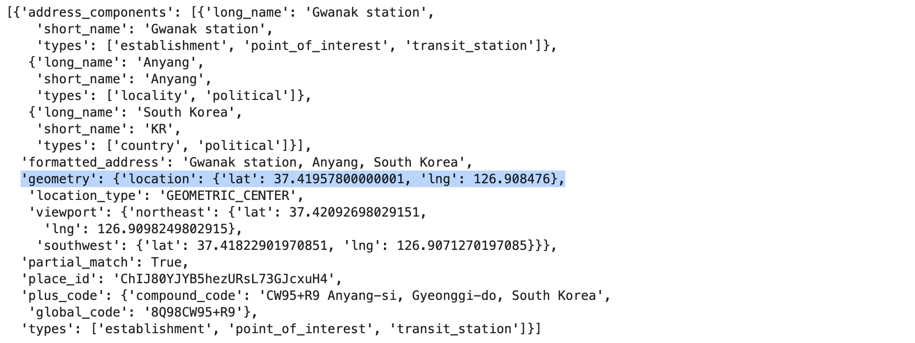  python googlemaps geocode 