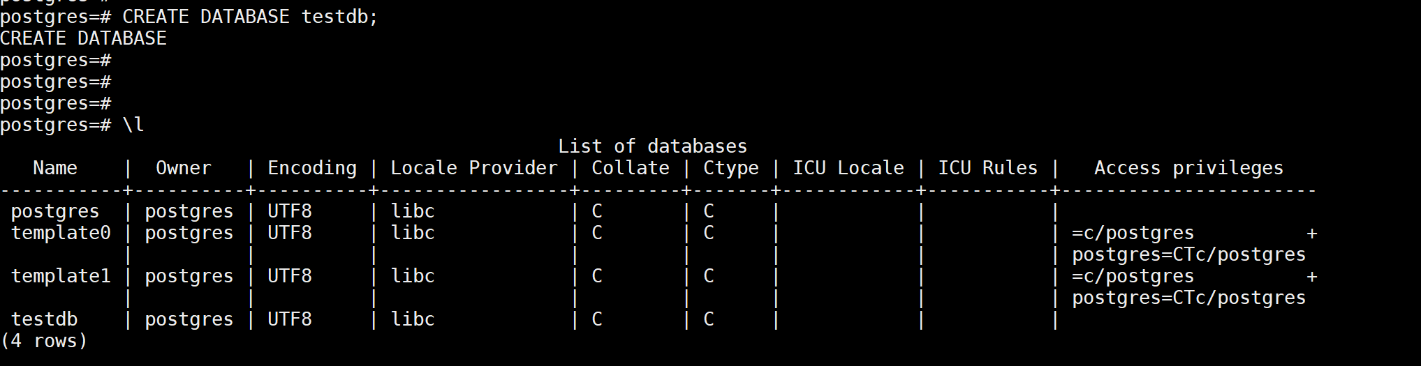 [TEST] Postgresql DB 생성 + extensions