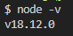 node -v