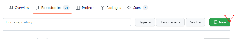 new repository button