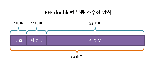 IEEE double형 부동 소수점 방식