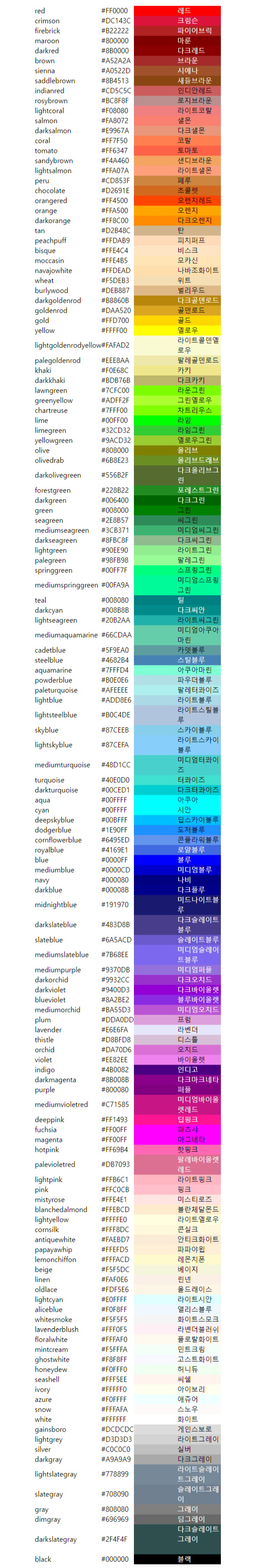 다크그레이 컬러코드