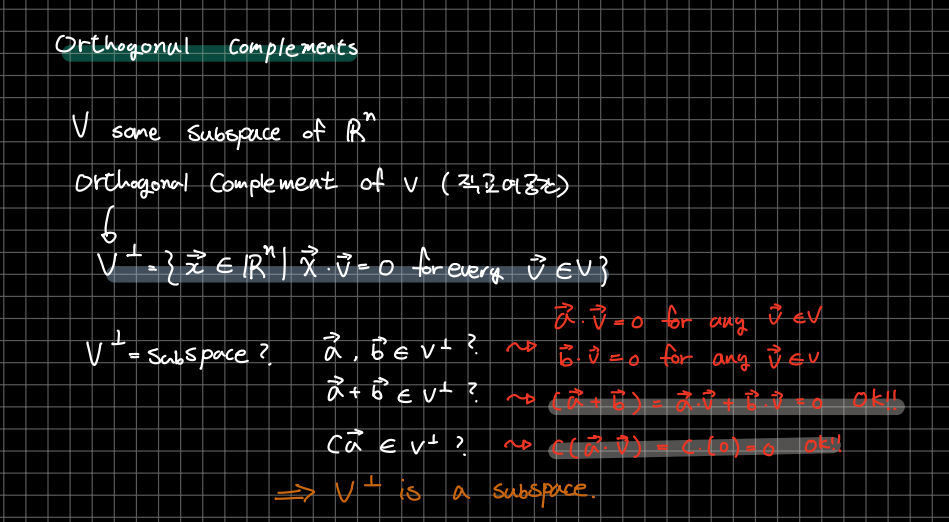 [Shorts 선형대수학] Orthogonal complements