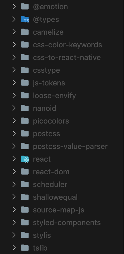 node_modules 의존성 구조 다이어그램