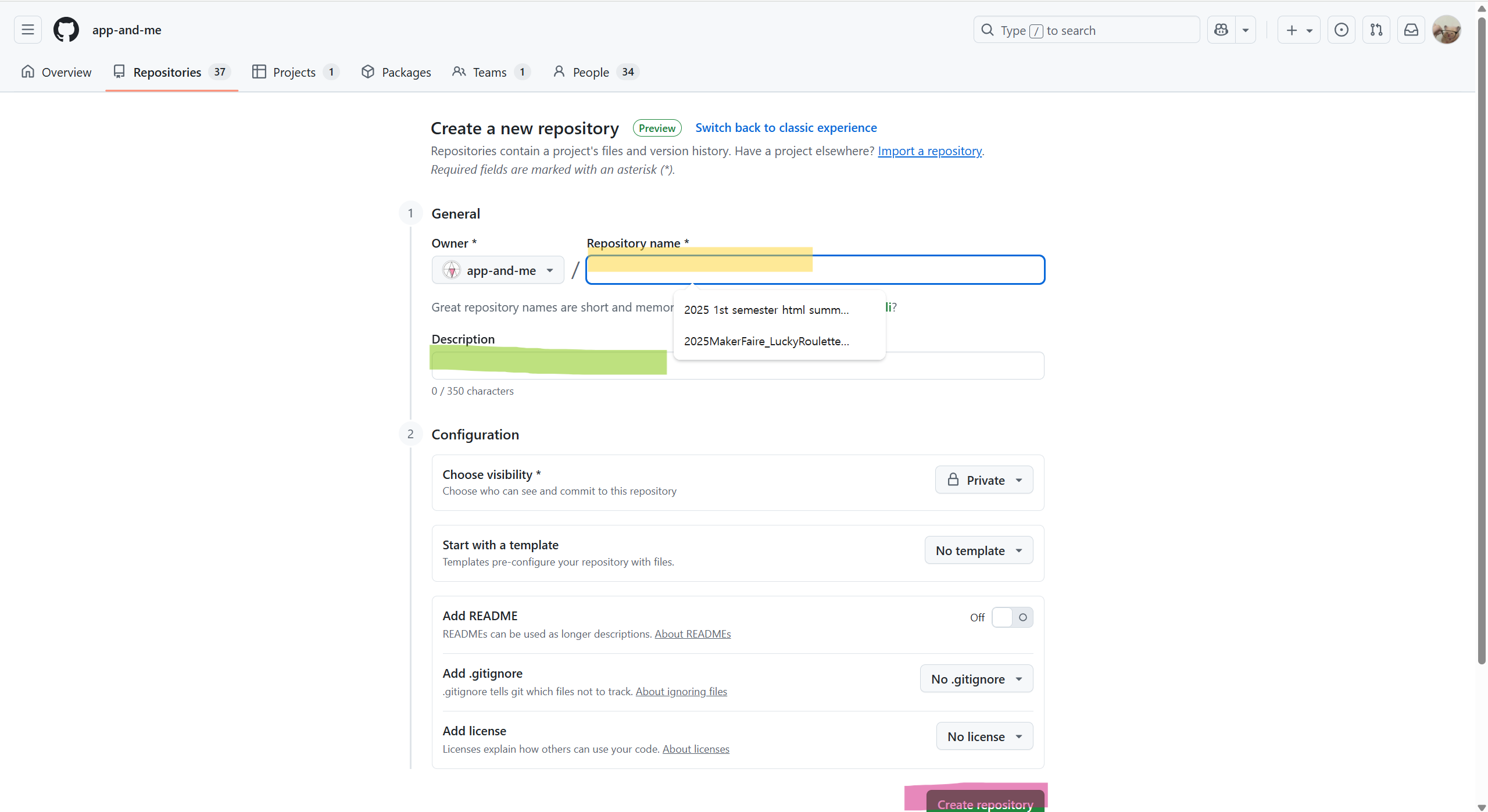 create repo