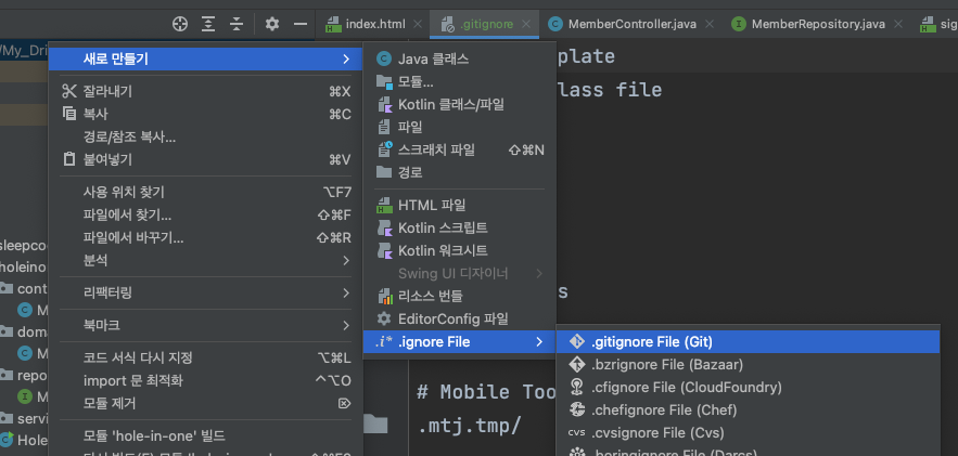 IntelliJ gitignore