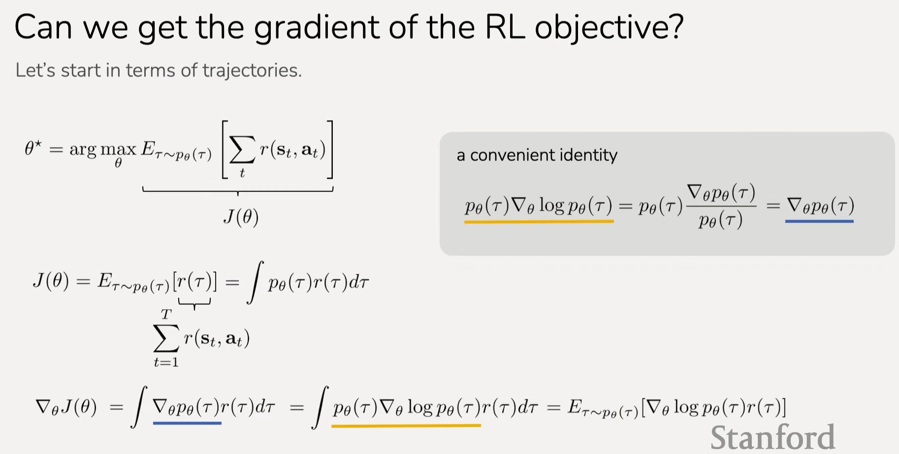 [RL] CS224R 3강 정리 [Policy Gradients]