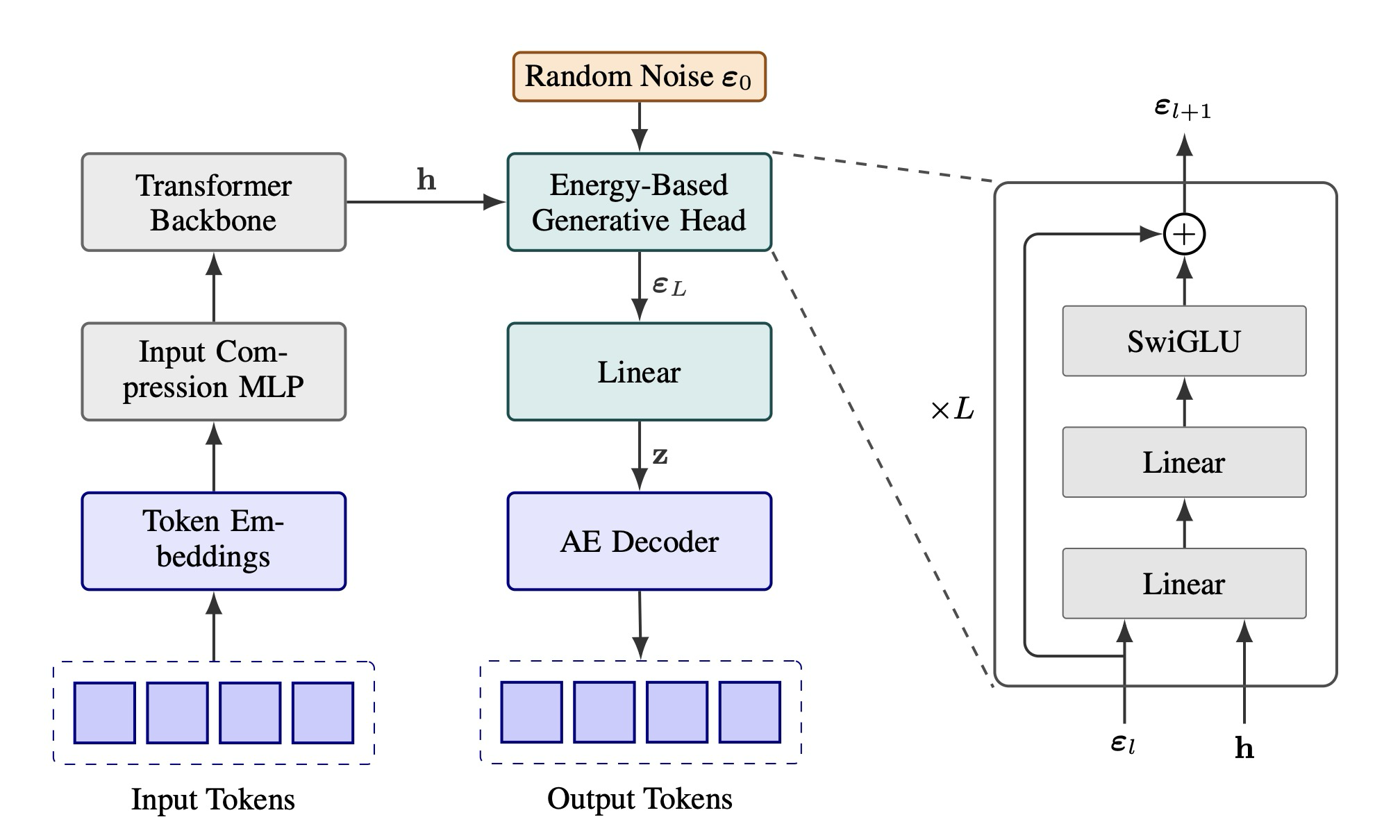 Figure 2: The Architecture of the Continuous Autoregressive Language Model (CALM)