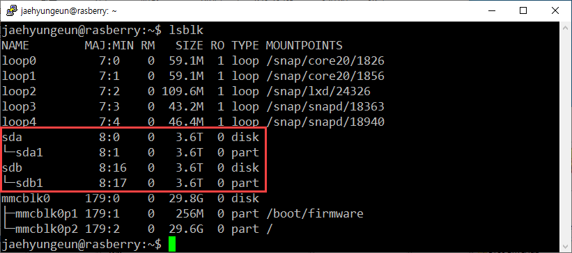 lsblk after fdisk