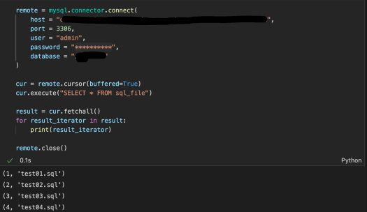 Python with MySQL