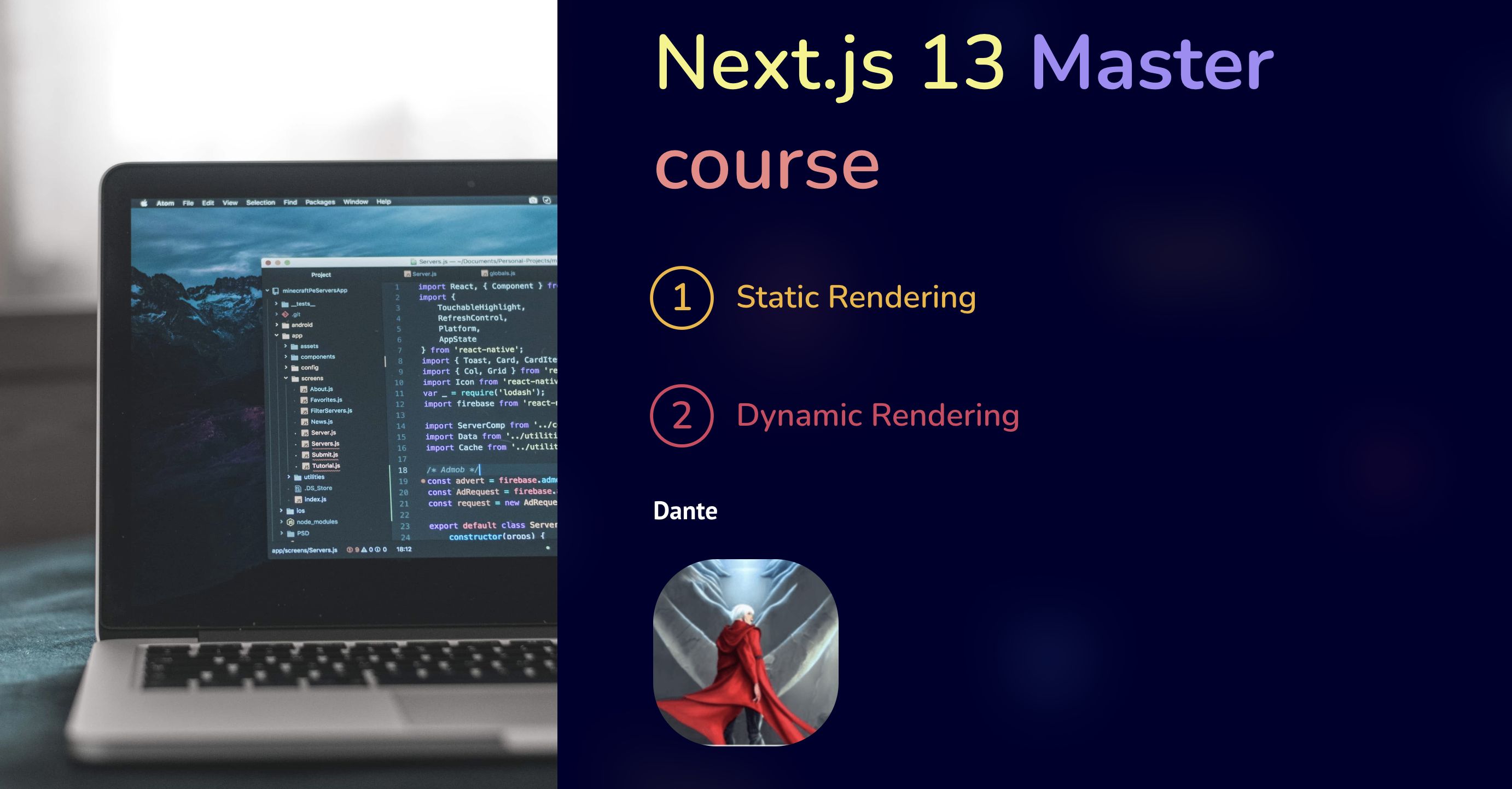 dante nextjs13 master course dynamic static rendering table of contents