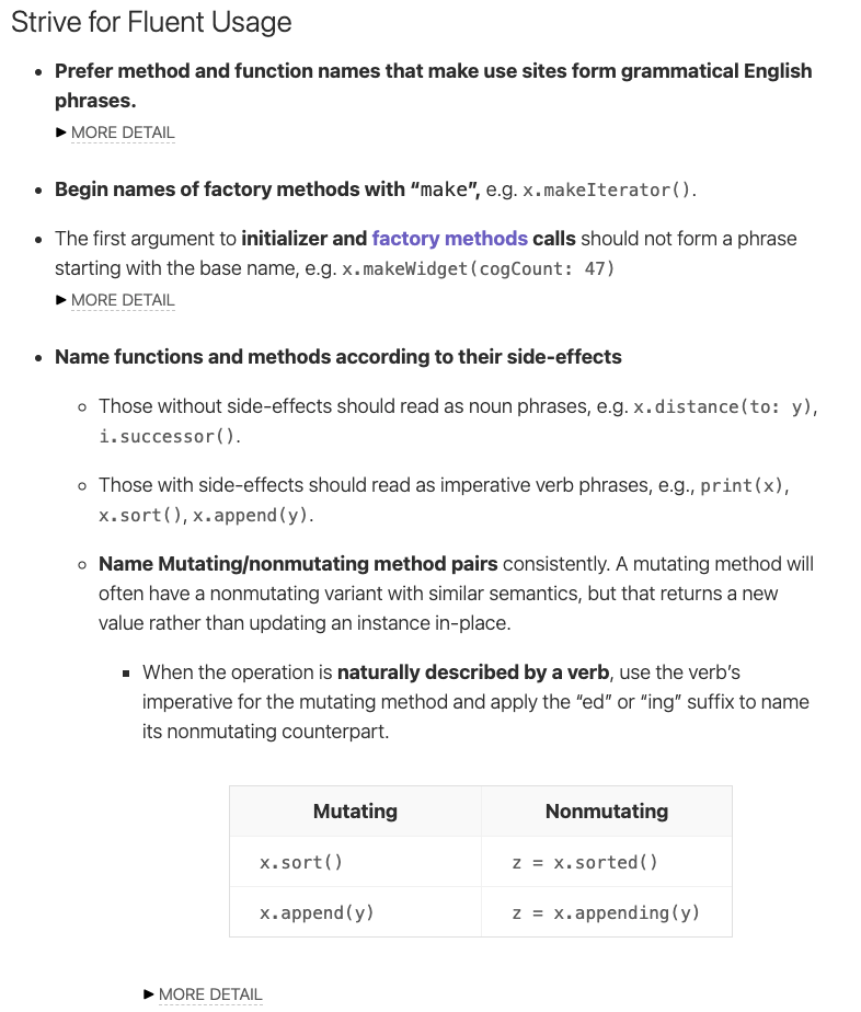API Design Guidelines - Naming(명명법)