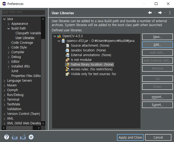 😊 Java + Eclipse + OpenCV 4.5.3 환경 구성