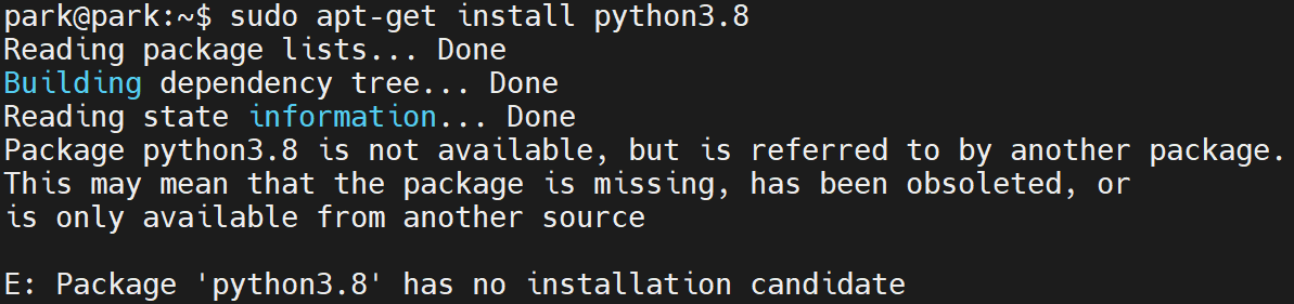 Install python3.8