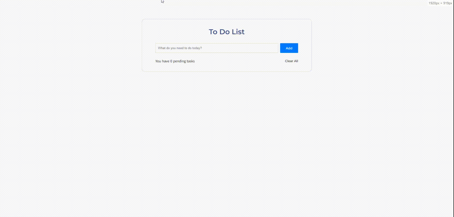 To Do List