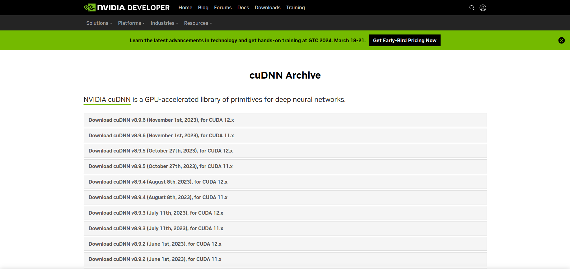 Nvidia cuDNN 8.5.0