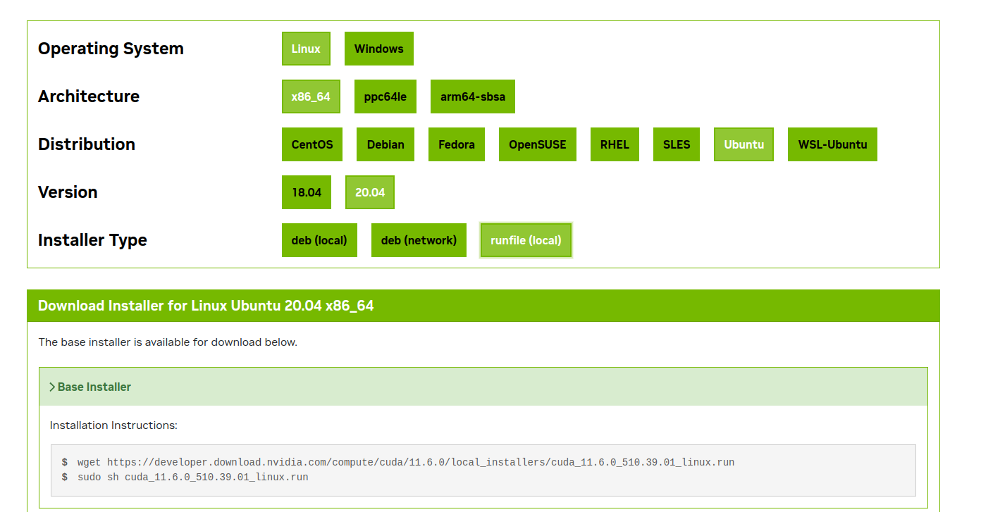 Nvidia CUDA 11.6