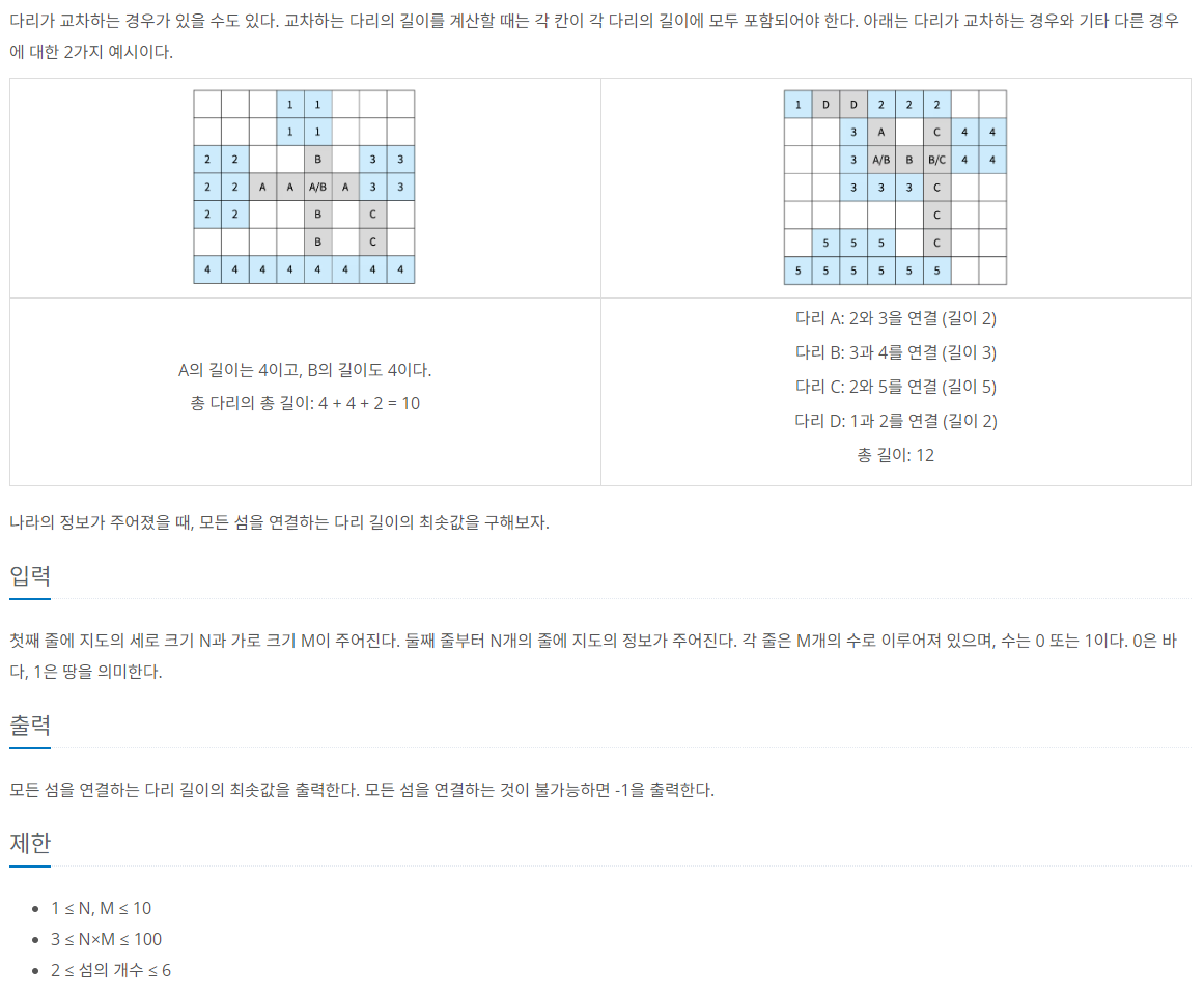 [C++] 백준 17472 다리 만들기 2