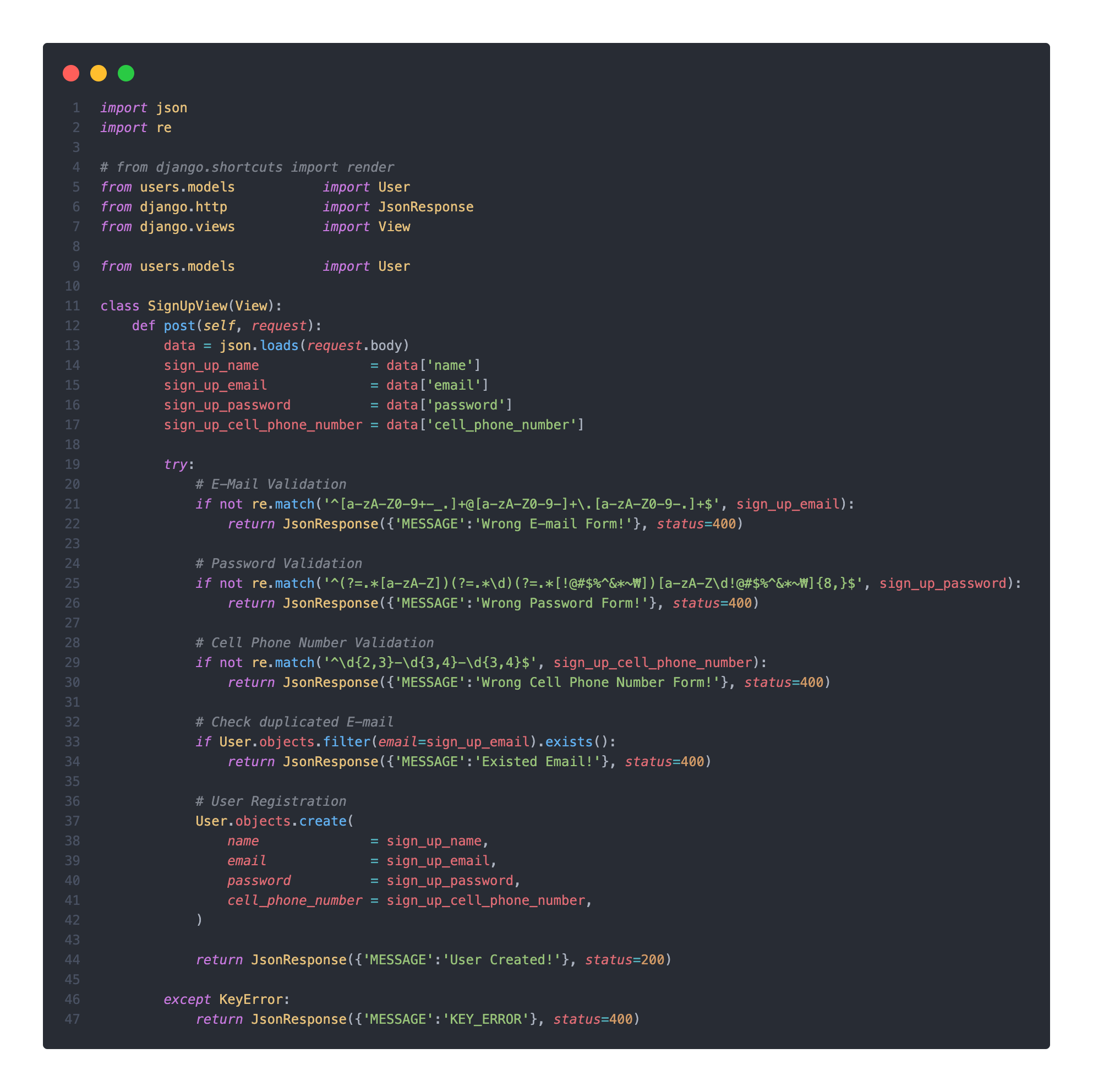 Django Instagram - Sign Up