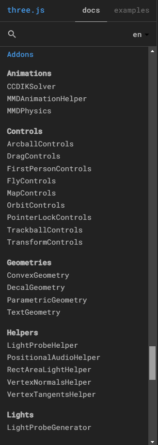 three.js add-ons