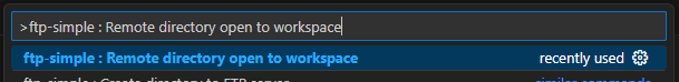 ftp-simple : Remote directory open to workspace