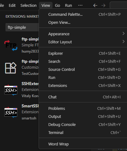 View Commend Palette