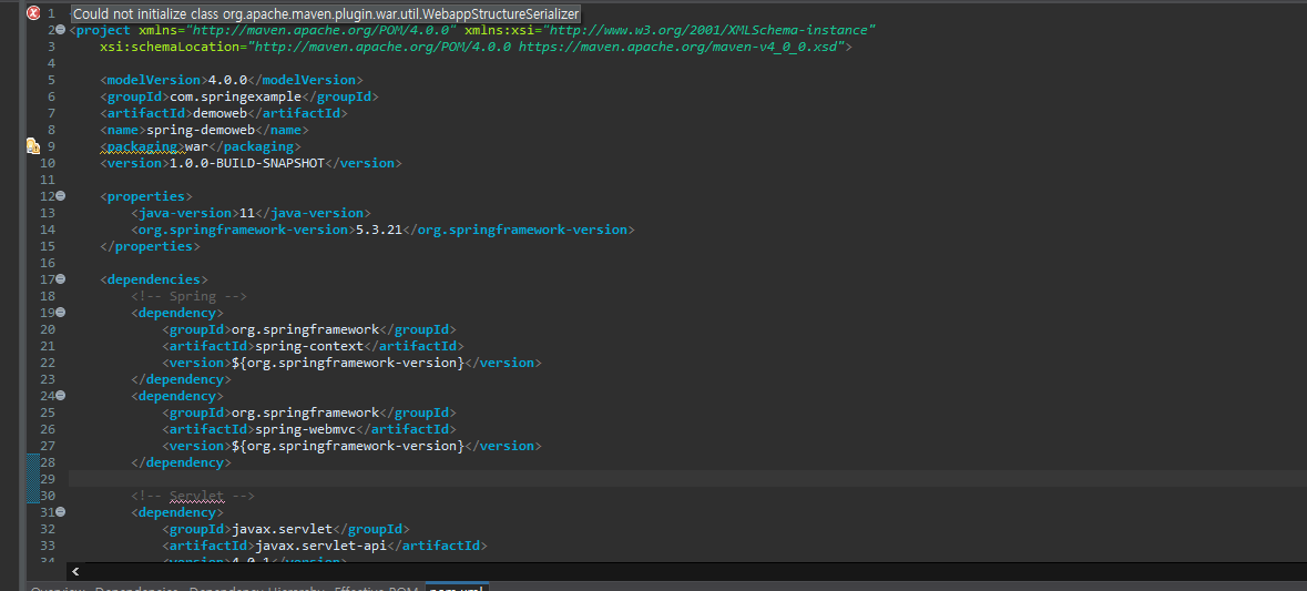 pom.xml 에러