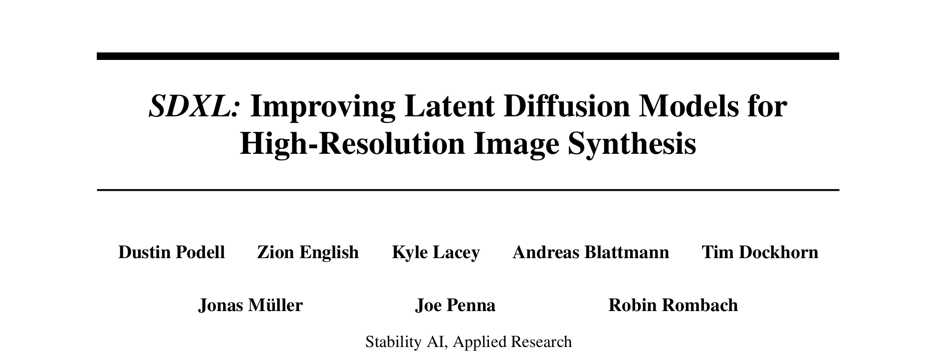 [논문 리뷰] SDXL: Improving Latent Diffusion Models for High-Resolution ...