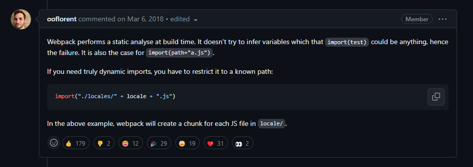 [현장실습] 동적으로 import 할 때 cannot find module 에러가 뜨는 경우