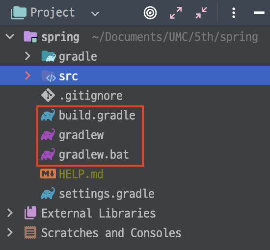 프로젝트의 Gradle 파일들