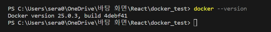 docker가 설치되었는지 확인
