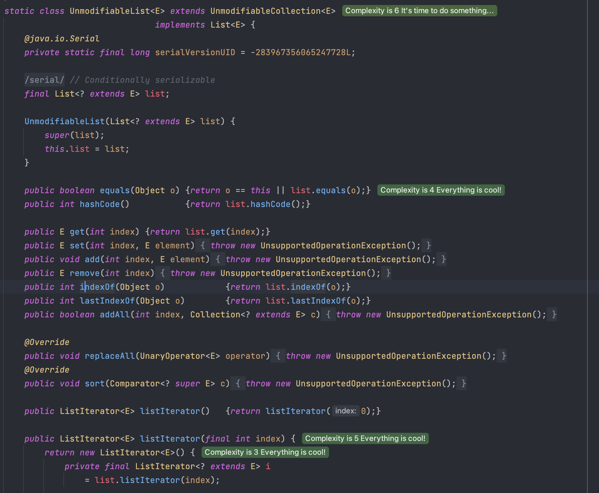 UnmodifiableList vs. ImmutableList(of, copyOf)