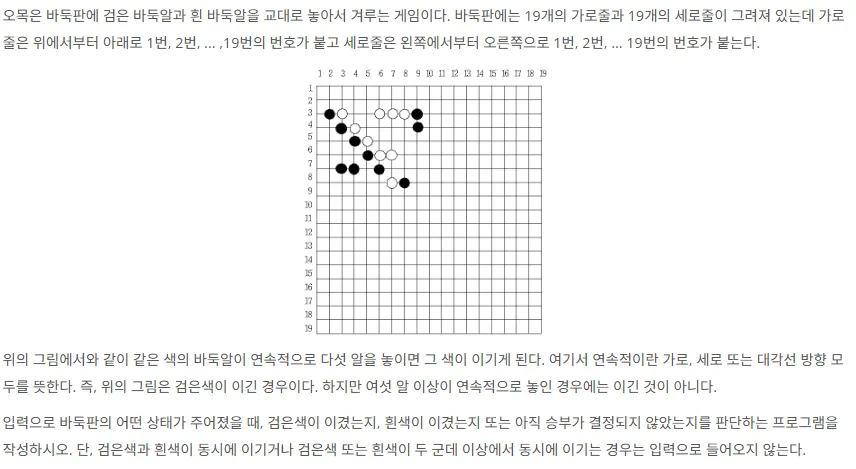 [JAVA / Baekjoon ] ⚫⚪오목