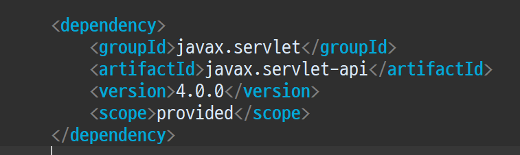 [Spring 오류] Missing artifact javax.servlet:servlet-api:jar:4.0.0