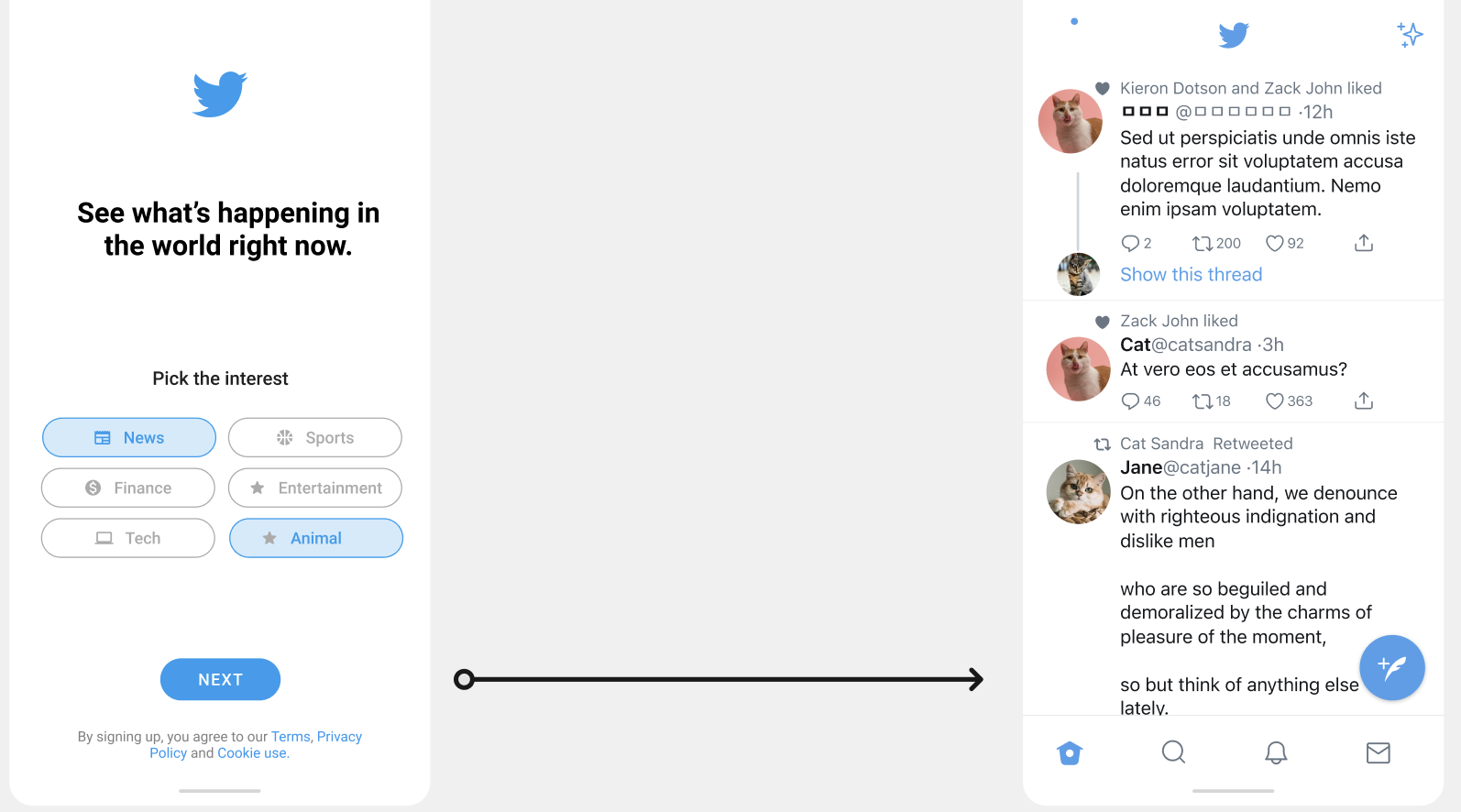 관심 분야 설정 축소 및 프론트 페이지 이동
