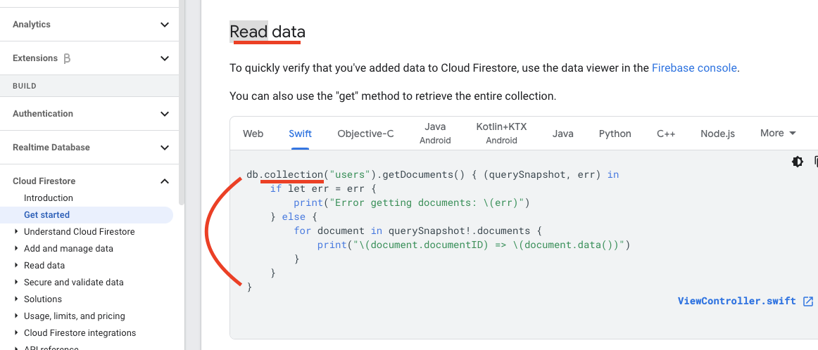 iOS & Swift 공부 - Retrieving Data From Firestore (영)