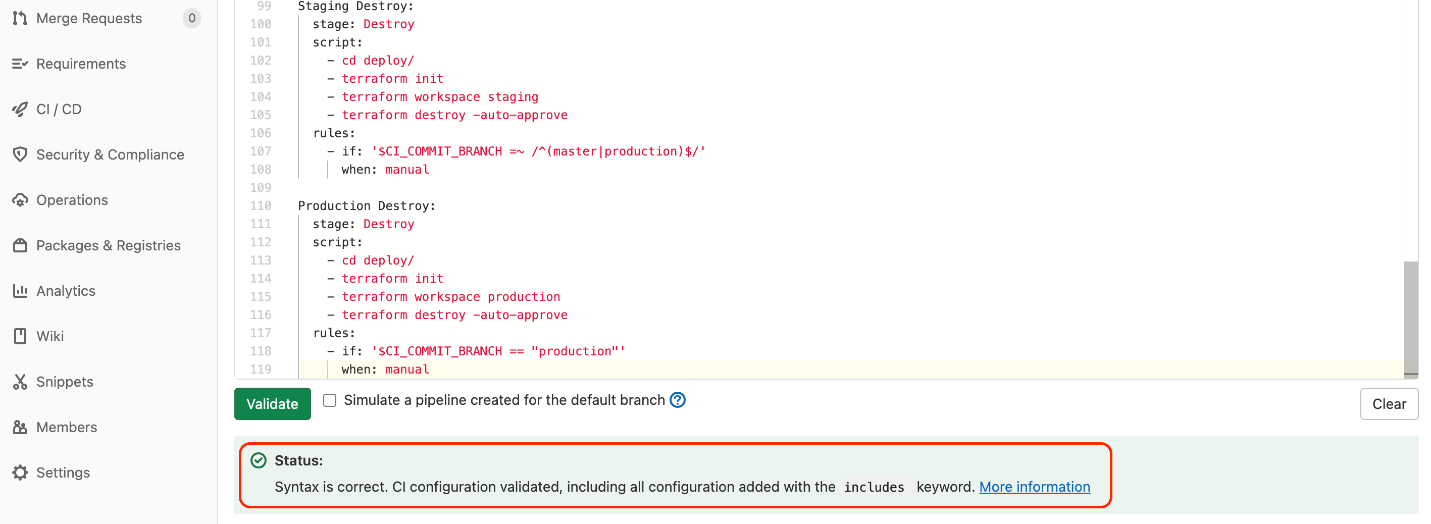add terraform destroy jobs