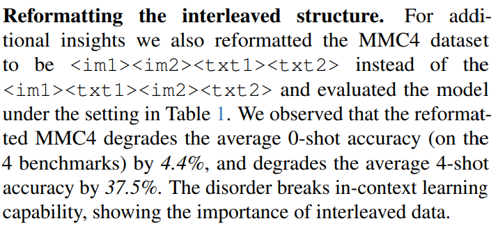 VILA: "Interleaved" structure is important