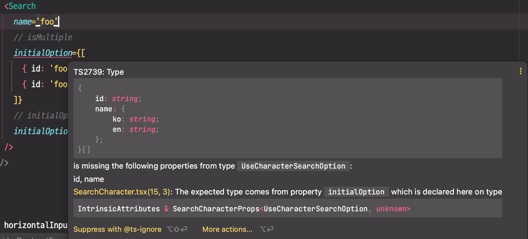 isMultiple 이 undefined 인 경우, initialOption 이 배열이라면 타입 에러 발생