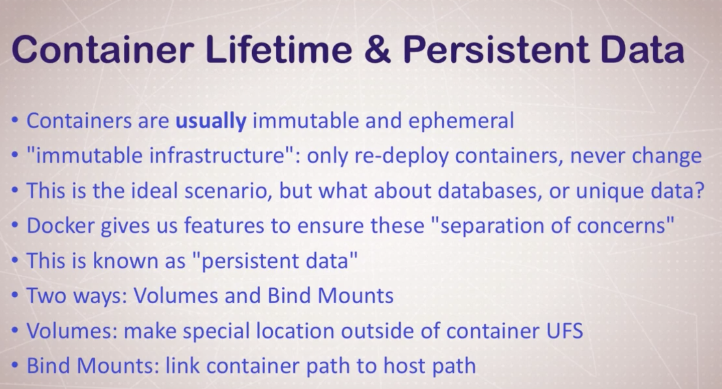 docker 강의 정리(container lifetime, volume)